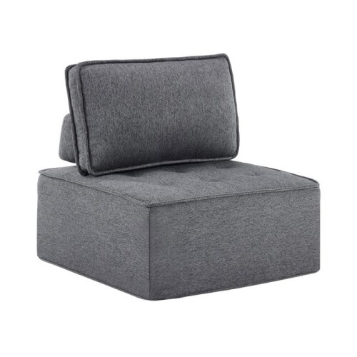 Sofá 1 lugar modular em linho cinza escuro - 81x81x80 cm, compacto e leve 2