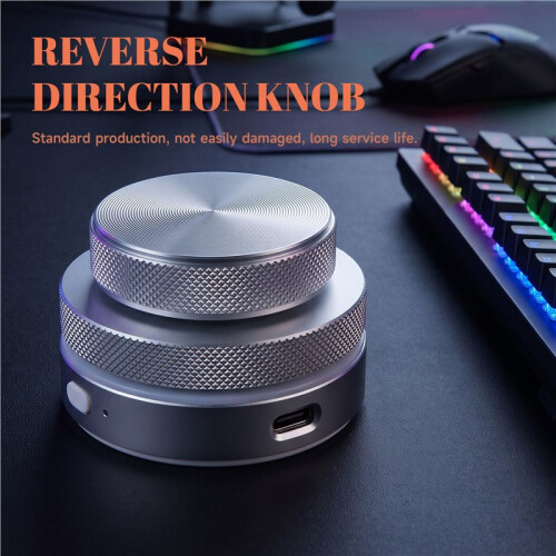 Volume Control Knob 2.4G  USB C Wired Multimedia Controller Knob with RGB Light for Phone Tablet PC 2