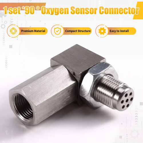 Universal M18x1.5 Car Exhaust Catalyst Rear Oxygen Sensor Spacer 90 Degree  Catalyst Lambda O2 Adapter CEL Fix 2