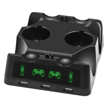 4 in 1 Controller Charging Dock Station Stand for PS4 PSVR VR Move Quad Charger for PS MOVE Controller