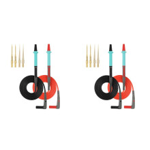 4X Stainless Steel Multimeter Pen Silicone Test Leads Set 0.1mm Replaceable Gold Plated Probe for Digital Multimeter