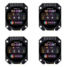 4X Écran TFT 1,28 Pouce, Module D'Affichage LCD TFT Rond RGB 240x240, Pilote GC9A01, Interface SPI 4 Fils 240x240