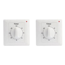 2X Water Pump Timer Socket Power Control Mechanical 120 Minutes Countdown Turn Off Automatically Power Off