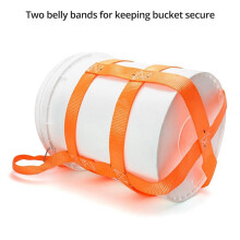 4X Bucket Sling for 5 Gallon Bucket, Drum Handling Sling with Belly Bands, 200Lbs Load Capacity