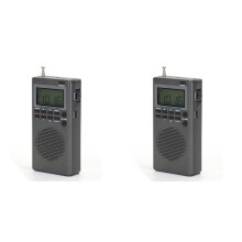 2X Portable Pocket FM AM Radio Alarm Clock Sleep Timer Digital Radio Great Reception Battery Operated