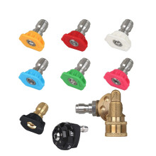 1 set Universal Power Pressure Washer Spray Nozzle Tips and Quick Connect Pivot Adapter Coupler & 1pcs Pressure Washer 6-In-1 Spray Nozzle Tip, 1/4In