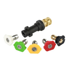 5Pcs Pressure Washer Spray Nozzles 1/4 Quick Connection Spray Tip Set (4.0 Gpm) Multiple Degrees & 1pcs High Pressure Cleaning Foam Pot Cleaning