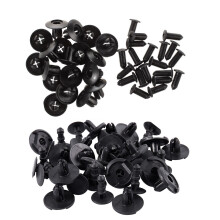 40 Pcs Bumper Clip: 20 Pcs 8Mm Panel Clips Plastic Rivet Black & 20 Pcs Lock Push Screw Pin Clips