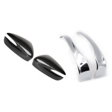 2 Pair for CX-3 CX3 Car Door Side Rearview Mirror Strip Trim Cover Exterior Decor, Carbon Fiber Color & Silver