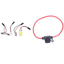 1pcs 14AWG Wire In- Car Blade Fuse Holder 20A & 1 set 18 COB LED Light Bulb Panel + T10 Festoon Adapters