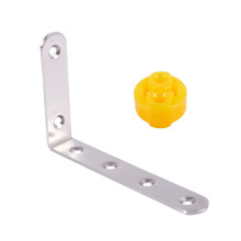 Rubber 2 Holes Race Car Exhaust Hanger Bushing 2 Pcs with 125X75mm L Shape Stainless Steel Shelf Corner Brace Bracket