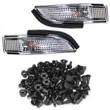 50Pcs Bumper Rivet Push Clips Retainer & 2Pcs Side Mirror Indicator Turn Signal Light Lamp Fit for Camry