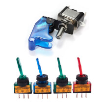 1x 12V 20A Car Truck Cover LED Light SPST Toggle Rocker & 4PC 12V 20A Light Illuminated Toggle Control