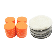 40Pcs 125Mm Polishing Pads Clean Waxing Auto Paint Maintenance Care - 20Pcs Sponge & 20Pcs Fiber