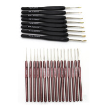 16Pcs Handle Crochet Hooks Handle Knitting Needles Set & 8Pcs Black Knitting Needles Plastic Handle Crochet Hooks