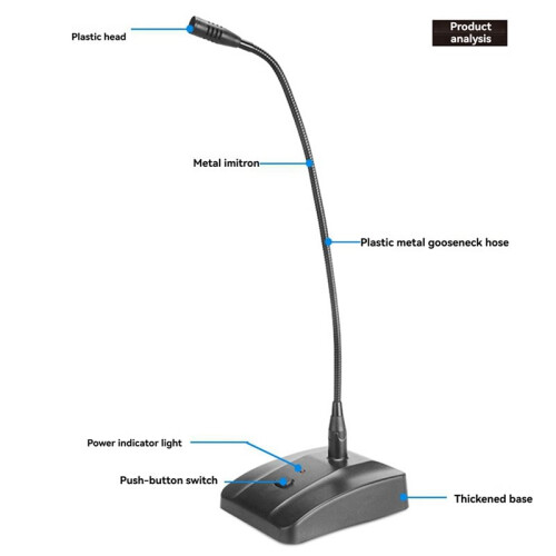 2X Professional Wired Conference Microphone Desktop Gooseneck Condenser Microphone for Broadcasting Speech Microphone