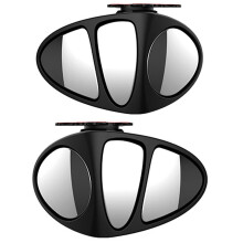 2 Pcs 3 in 1 360 Degree Rotation Three Sided Blind Spot Mirror Reversing Blind Spot Convex Mirror, Right & Left