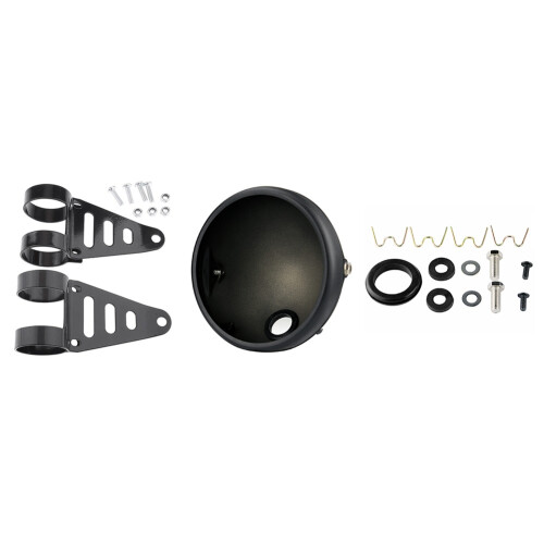 2 Set Motorcycle Accessories: 1 Set 41-43mm Headlight Brackets & 1 Pcs Headlight Base 7-Inch LED Headlight Shell Base