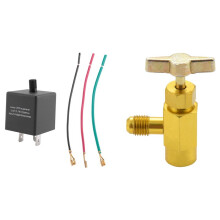 Motorcycle 3 Pin Adjustable Electronic Led Flasher Relay & 1/4 Sae M14 Thread Air Conditioner Dispensing Bottle Valve