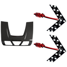 1 PCS Carbon Fiber Front Reading Light Panel Cover & 2PCS Car Rearview Mirror Turn Signal LED Lights