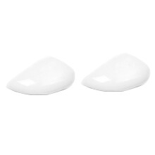 2 Pcs Left Right White Rearview Side View Mirror Replacement Cover Cap Case Shell