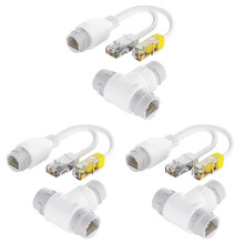 3X POE Splitter 2 in 1 Network Cabling Connector Three-Way RJ45 Connector POE Cable for IP Security Camera