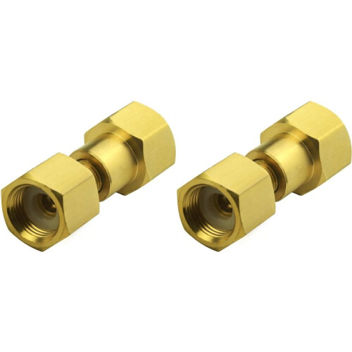 2X CGA-320 to CGA-580 Adapter, Carbon Dioxide Bottom to Argon Nitrogen Regulator Flowmeter Thread Converter