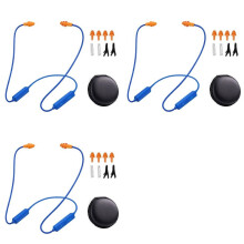 3X Fones de Ouvido para Trabalho com Redução de Ruído, Protetores Auriculares, Fones de Ouvido Sem Fio com Microfone e Faixa para Pescoço,