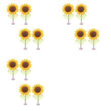 12Pcs Car Dashboard Sunflower Ornament Shaking Dancing Sunflower Cartoon Ornament Car Interior Cute Flower Ornament