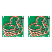 2X DIY Thumb Light LED Electronic Kit 81 LED Flashing MCU STC8G1K08 Controllable PCB Soldering Practice Kit with Cord