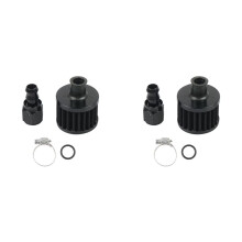 2X Universal 12mm Small Motorcycle Cold Air Intake Filter Kit Crank Case Vent Cover Breather with Push Ends Straight AN8