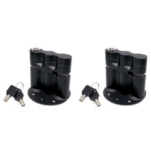 2X Pack Mount Lock, Locking Pack Mount with Backing Plate Base and 4 Keys, for Fuel Pack, Water Container, Storage Box