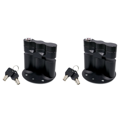 2X Pack Mount Lock, Locking Pack Mount with Backing Plate Base and 4 Keys, for Fuel Pack, Water Container, Storage Box