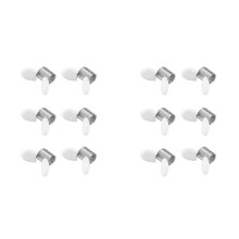 12Pcs Soft Flex Stoppers Bead Stainless Steel Bead Clamps with White Handles for Jewelry Making