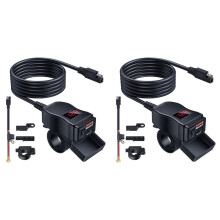 2X Motorcycle USB Charger, Dual USB Type C PD & Quick Charge 3.0 Motorcycle Phone Charger with Voltmeter & /Off