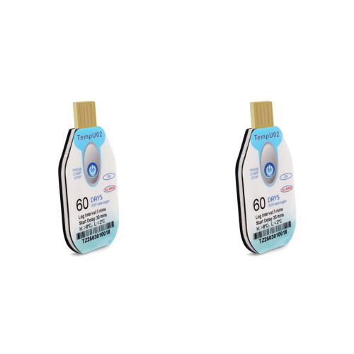 2X USB Temperature Data Logger Disposable 60 Days PDF Datalogger Waterproof Temp Recorder