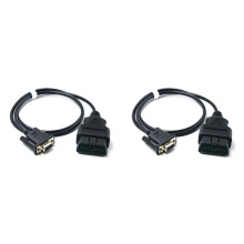 2X J1962 12V 24V OBD Cable 100CM 16 Pin Male to DB9 Female VGA D-Sub 9 Pin OBDII Adapter RS232 Serial Port OBD2