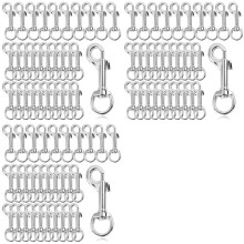 Lot de 90 Mousquetons Pivotants Robustes, 7 cm (2,75 Po) en Alliage de Zinc, pour Laisses de Chien, Porte-Clés, Laisses et Équipements de Plein Air