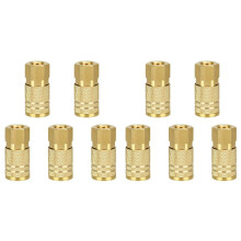 1/4 Inch NPT Air Coupler,Industrial Brass Air Hose Fittings,10PCS Quick Connector Air Fittings for Automotive and Home