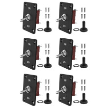 6X Heavy Duty Toggle 12V DC30A Waterproof Toggle 2 Pin /Off SPST with Mounting Panel for Auto Car Boat