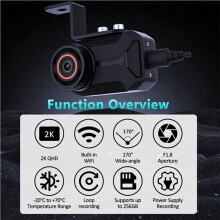 2X 2K HD WiFi Motorrijd Dashcam DVR Camcorder IP66 Waterdicht Loop Recording Video Recorder Dashcam