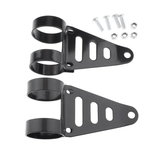 2 Set Motorcycle Accessories: 1 Set 41-43mm Headlight Brackets & 1 Pcs Headlight Base 7-Inch LED Headlight Shell Base 1