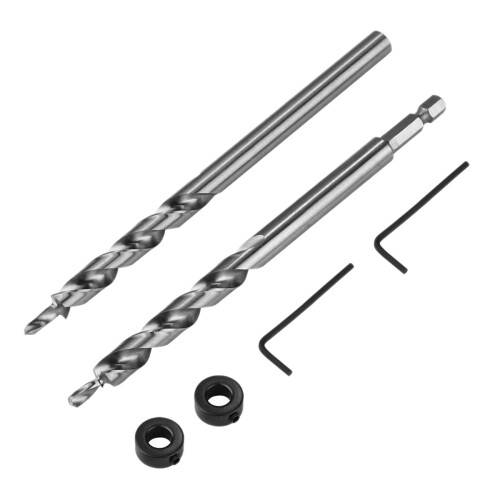 3/8 Inch Pocket Hole Drill Bit with Depth Stop Collar with 5 PCS Self Centering Hinge Tapper Core Drill Bit Set 1