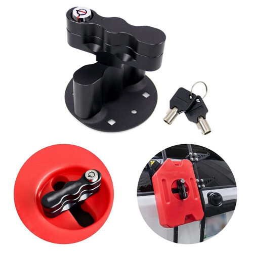 2X Pack Mount Lock, Locking Pack Mount with Backing Plate Base and 4 Keys, for Fuel Pack, Water Container, Storage Box 2