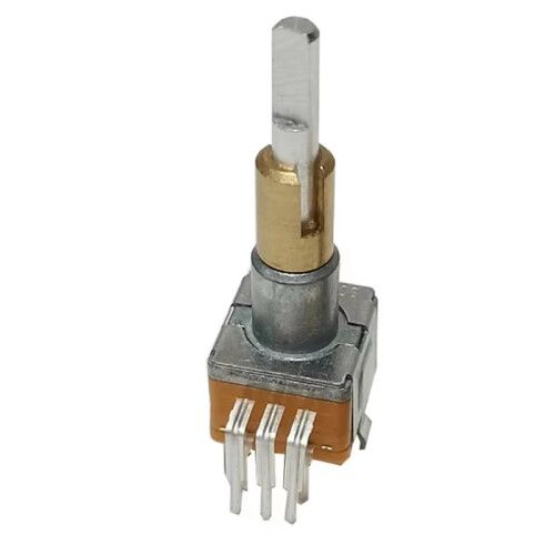 2X EC11 Encoder Dual-Shaft Axis EC110701N2B with Push Button  30 Position 15 Pulse 8Pins 25MM Half Shaft 2