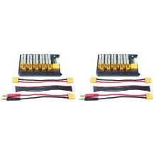 2X XT60 XT30 RC Lipo Battery Parallel Charging Board - Supports 5 Packs for 2S-6S Lipo Batteries with Safety Fuses