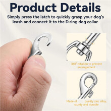 90 Pcs Heavy Duty Swivel Snap Hooks, 2.75 Inch Zinc Alloy Dog Leash Clips, for Keychains, Pet Leashes & Outdoor Gear