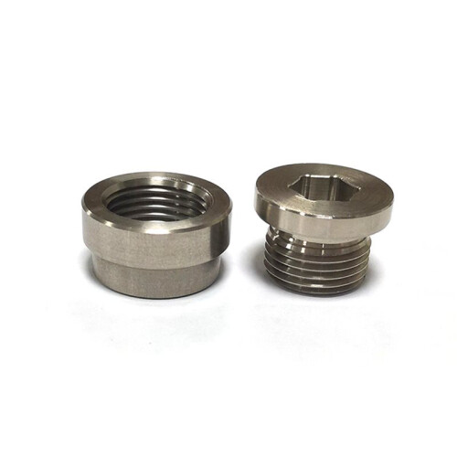 3X Oxygen Sensor Bung Plug Nut Mounting Cap Kit Plug Nut Plug Wideband Nut Fitting Weld Bungs M18X1.5 Fits for Car 2
