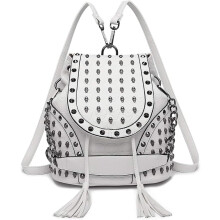 Miss Lulu Sac à dos pour femme, élégant et imperméable, petit sac de ville beige pour voyage et école