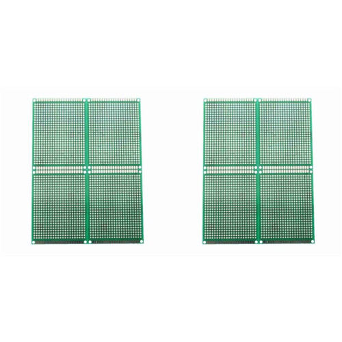 2 Sets of 4 Pieces Double-Side Prototype FR-4 PCB Stripboard Universal Printed Circuit Board 6 X 8cm Size